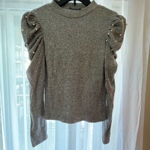 Small, Pearl accent Zara sweater